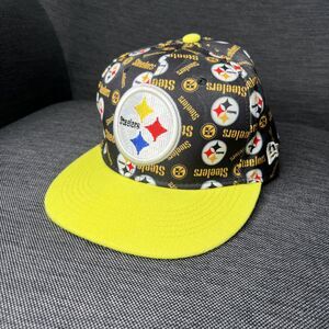 New Era Mens Pittsburgh Steelers All Over Print Hat Cap Snap Back NFL Football